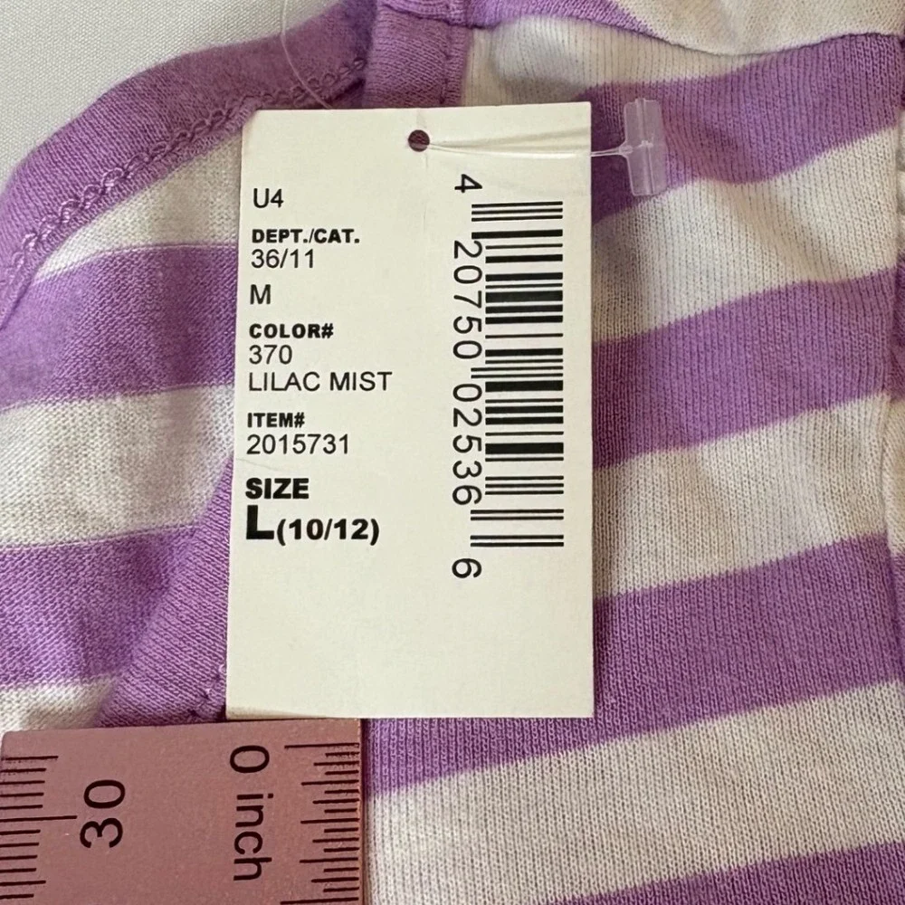 Children's Place Striped Top Lilac Mist Short Sleeve Shirt Kids Size L‎